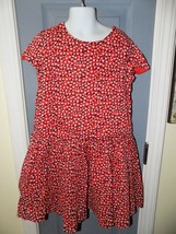 Crewcuts Red/Black/White Hearts SS Dress Size 8 Girl&#39;s EUC - £15.50 GBP