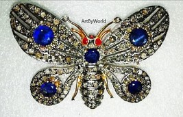 Antique Butterfly Brooch pin, Victorian Diamond Brooch Edwardian Brooch - £268.45 GBP