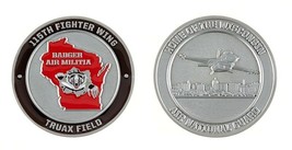 AIR FORCE TRUAX FIELD 115TH FIGHTER WING ANG BADGER 1.75&quot; CHALLENGE COIN - £28.93 GBP