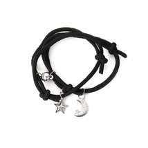 2Pcs/Set Attractive Jewelry Friend Fashion Rope Bracelet Moon Star Gift For Coup - £8.10 GBP+