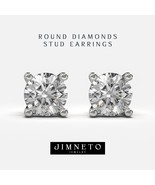 GIA Authenticity Lab Grown Diamond 14K Yellow Gold Stud Earrings, Round ... - €730,16 EUR