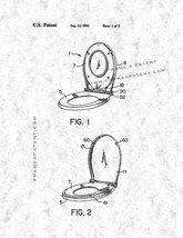 Combination Toilet Seat Patent Print - Gunmetal - $7.95+