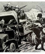 Cossacks Raid German Motor Supply Train On Horseback WW1 Print 1917 SmDwC5 - €25,73 EUR
