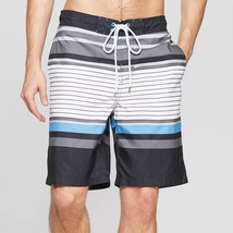 Goodfellow &amp; Co™ Board Shorts ~ Men&#39;s Size XL ~ 9&quot; Inseam ~ Black Stripe - £17.73 GBP