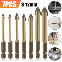 7Pcs Universal Drilling Tool Drill Bits Set 3-12Mm For Wood Glass Tile C... - £19.69 GBP