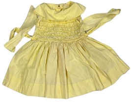 Vintage 1950s Girl’s Yellow Smocked Party Dress Sleeveless As-Is App. 2T - $43.56