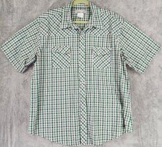 Wrangler Wrancher Shirt Mens XXLarge Green Check Torn Western Cowboy  Pearl Snap - £14.01 GBP