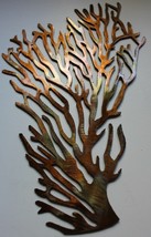 Coral Branch Ex Large Fan Metal Wall Art Decor 24&quot; tall - £48.57 GBP