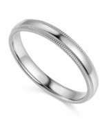 Genuine Solid 14k White Gold 3mm Comfort-fit Milgrain Wedding Band Size ... - $3,507.33 MXN+