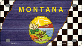 Montana Racing Flag Novelty Mini Metal License Plate Tag - £11.73 GBP