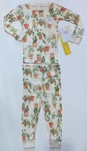 NEW Burt&#39;s Bees Toddler Snug Fit Pajama 2Pc Set Plants &amp; Pots PJs 18M 18 Months - £10.21 GBP