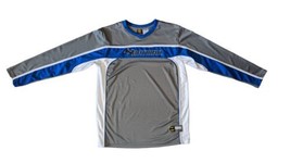 Batman Shirt Boys Jersey Superhero DC Blue Hockey Soccer Long Sleeve Sz (18-20) - £9.14 GBP