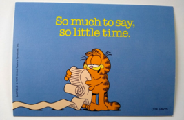 Garfield Cat Postcard So Much Time United Features Jim Davis 1978 Continental - £9.47 GBP