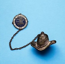 VTG 1859 The Seal of the state of Oregon &quot;THE UNION&quot;  Lapel Pin Silver Tone Hat - £47.47 GBP