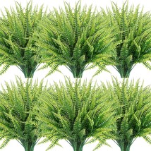 12 Bundles Of Artificial Plants, Faux Boston Fern Greenery, Outdoor Uv Resistant - £29.83 GBP