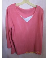 Peach V-Neck Sweater With Lace XL - $20.47 CAD