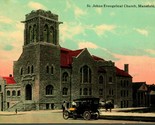 Vtg Postcard 1912 Mansfield OH Ohio St. Johns Evangelical Church Street ... - $3.91