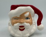 Vintage Ceramic Winking Santa Hot Chocolate Mug Christmas Decor MCM 1960s - $23.06