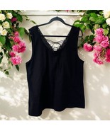 NWT Torrid Size 4 Black Lace Up Foxy Cami Tank Top Shirt sleeveless - $583.81 MXN