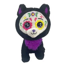 Kellytoy Russ Lil peepers Day Of The Dead Sugar Skull Black Cat Plush 9&quot; Kitty - £22.41 GBP