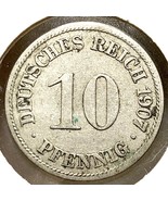 1907 A German Empire 10 Pfennig Coin - €2,55 EUR