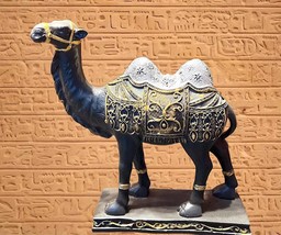 Handmade Egyptian Camel Statue, Hand painted Carved Egyptian camel figurine, A d - $119.00