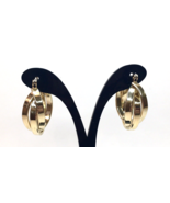 Estate Find Gold Tone Twisted Hoop Earrings 1&quot; - £9.43 GBP