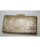 Vintage Whiting and Davis Gold Mesh Leather Clutch Purse - £30.09 GBP