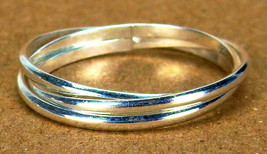 Sterling Silver Ring, 3 Connected Silver Band Rings Size 8 Gift Boxed - £7.79 GBP