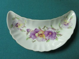 Mottahedeh Bone Dish Violets Flowers 6 1/2 X 3 1 /2&quot; - £34.79 GBP