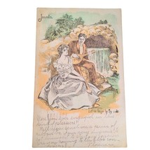 Postcard Juanita Let Me Linger By Thy Side Playing Music Vintage Posted - £5.70 GBP