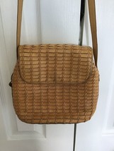 Fossil Vintage Tan Leather Woven Shoulder Bag - $29.92
