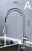 304 Stainless Steel Pull-out Kitchen Faucet Double Outlet Hot And Cold S... - $71.99