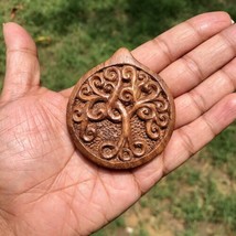 Kadamb Wood TREE OF LIFE Carved Handmade Pendant, 55 mm wide 63 mm lengt... - £25.24 GBP