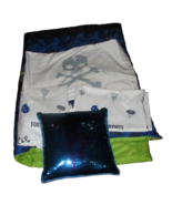 Fortnite 5 Piece Bedding Set Twin Comforter Sheets Pillowcase Sequin Pillow - £27.23 GBP