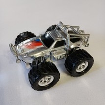 Vintage Pull Back Powered Monster Truck Racer Toy Chrome Plastic - $245.79 MXN