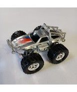 Vintage Pull Back Powered Monster Truck Racer Toy Chrome Plastic - $245.79 MXN