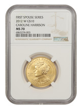 2012-W $10 Caroline Harrison NGC MS70 - £1,261.86 GBP