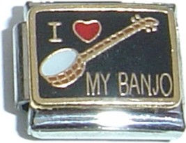 I Love My Banjo Italian Charm - £7.02 GBP