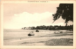 Vtg Postcard Rhode Island RI Wickford Coldspring Beach Unused Berger Bros - £12.29 GBP