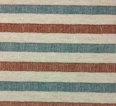 BALLARD DESIGNS KAGAN SPICE TEAL BLUE RAILROADED UPHOLSTERY FABRIC BY YA... - $15.44