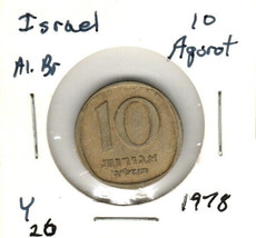 Israel 10 Agorot, 1978, Aluminum-Bronze, KM 26 - £0.79 GBP