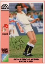 Jonathon Webb England Hand Signed Rugby 1991 World Cup Card Photo - £13.62 GBP
