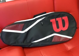 Wilson Black Red 3-Racquet Tennis Racquet Racket Shoulder Carrying Bag VGC - $20.38 CAD