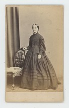 Antique CDV Circa 1870s Beautiful English Woman in Long Black Dress London, UK - £7.43 GBP