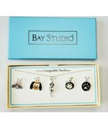 Bay Studio Interchangeable Necklace W 5 Pendants Dog Cats Mice Paw Print - $403.38 MXN