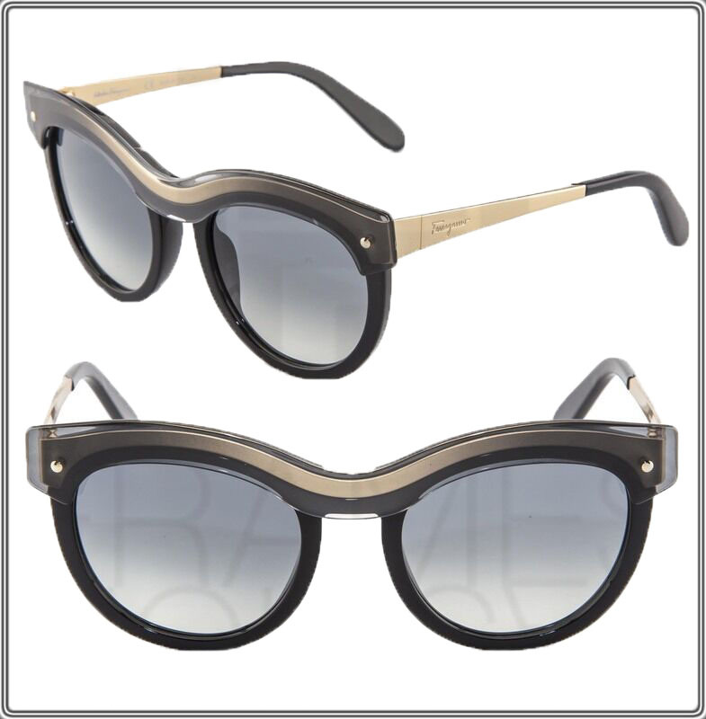 SALVATORE FERRAGAMO 774 Sunglasses Women Black Translucent Gold SF774S G... - $197.01