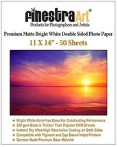 11&quot; X 14&quot; Premium Matte Bright White Inkjet Double Sided Photo Paper - 5... - £74.16 GBP