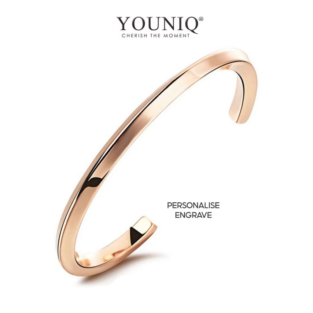 Women&#39;s 18K Rose Gold Plated Black Titanium Steel Round Cuff Bracelets - $109.99