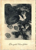 Vtg German Postcard Ein gutes Neues Jahr (A good New Year) Dice  - £4.48 GBP